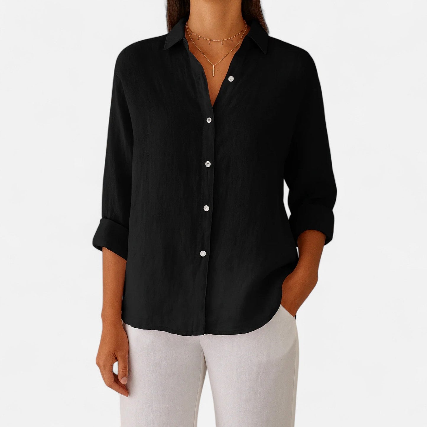 Old Monarchy | Women’s Linen Long Sleeve Blouse – Premium Lightweight Elegance for Refined Casual & Everyday Grace